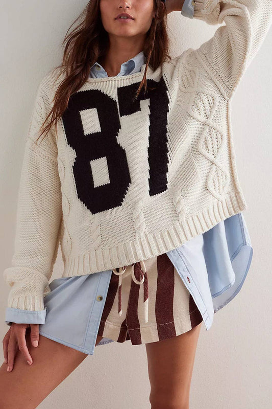 Varsity Number Knit Sweater