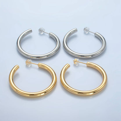 24K Gold Filled Minimalist 40mm Hoop Earrings