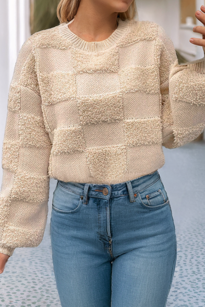 Checkered Sherpa Sweater