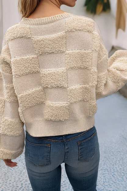 Checkered Sherpa Sweater