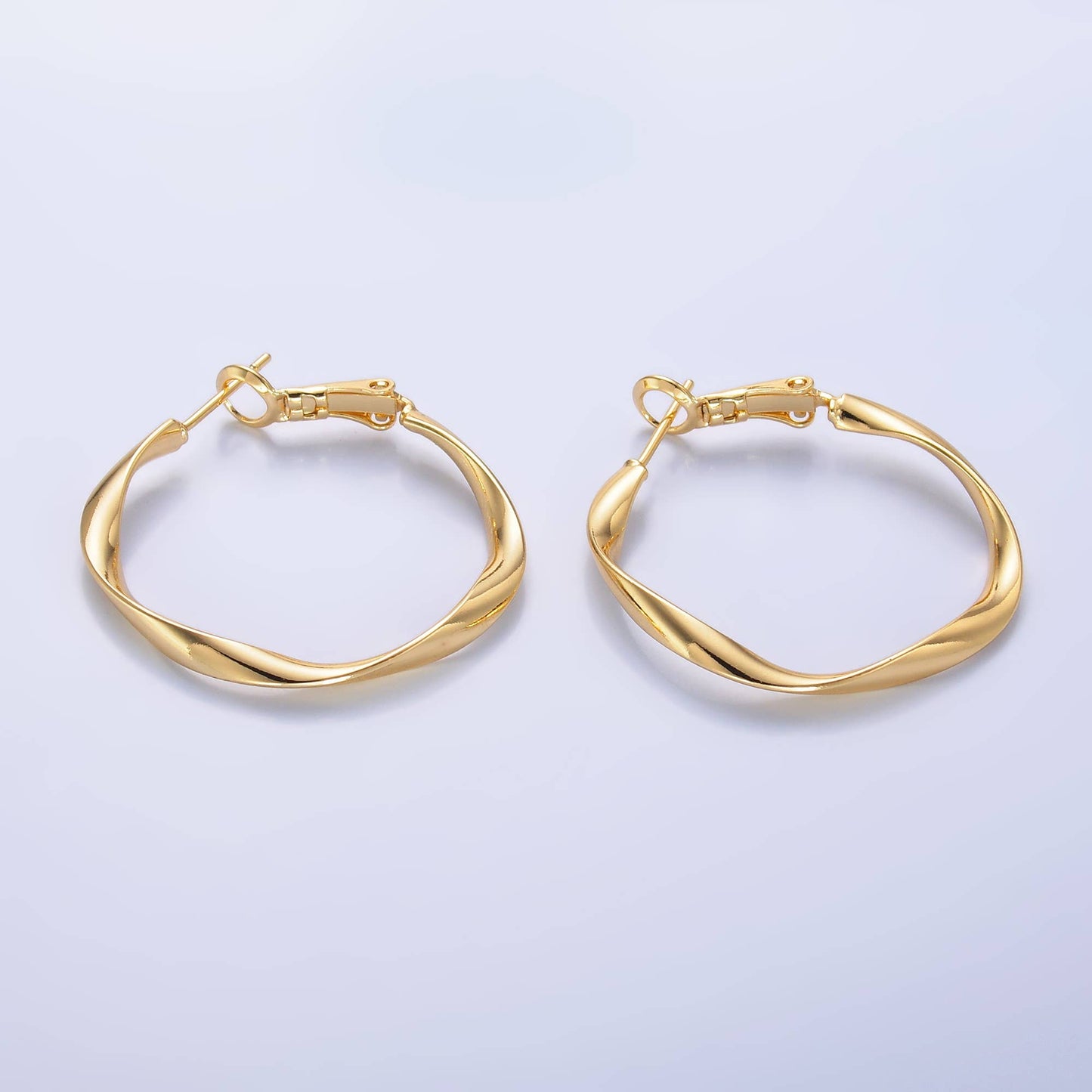 Dainty Gold Twisted Hinge Hoop Earrings
