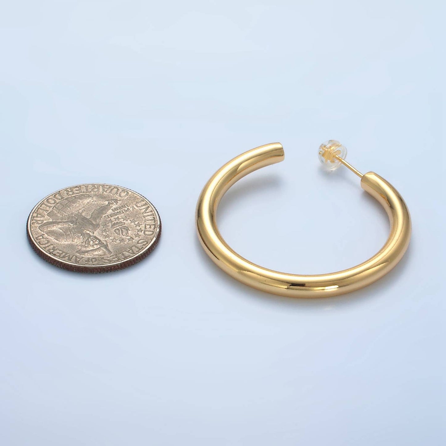 24K Gold Filled Minimalist 40mm Hoop Earrings