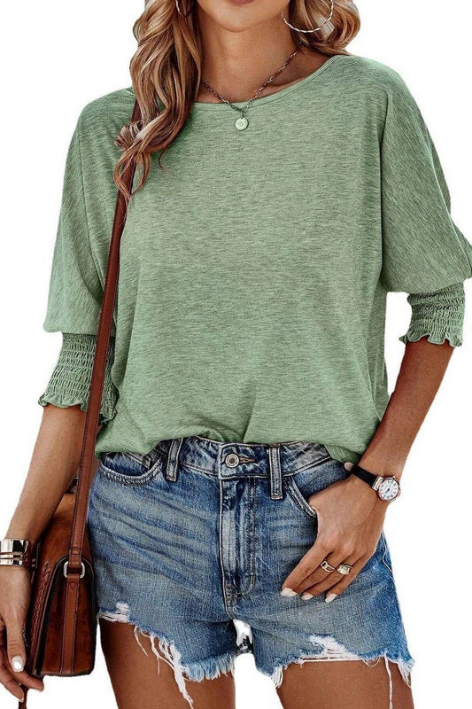 ROUND COLLAR T-SHIRT TOP