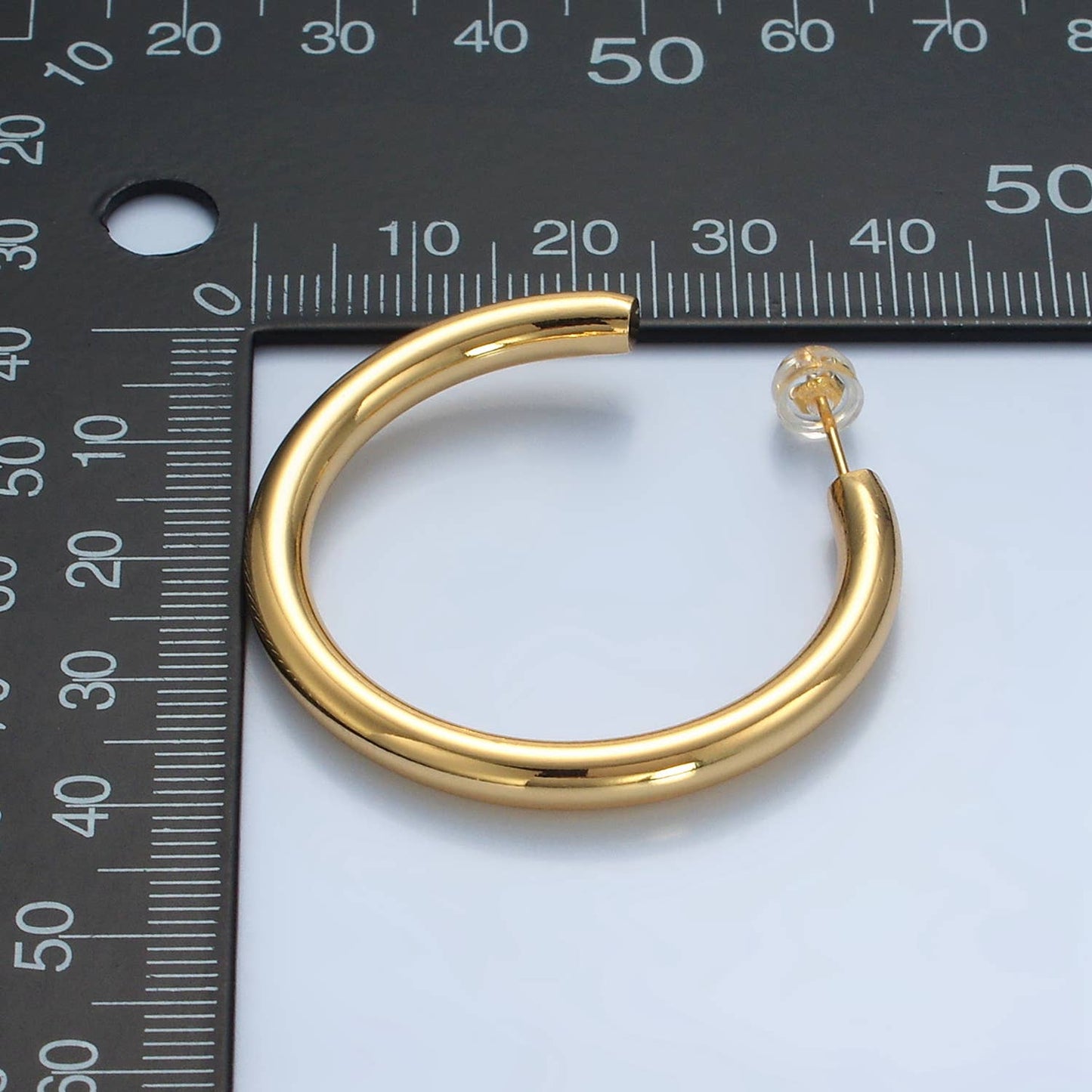 24K Gold Filled Minimalist 40mm Hoop Earrings