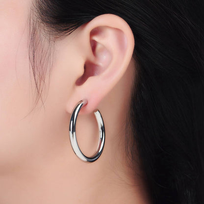 24K Gold Filled Minimalist 40mm Hoop Earrings
