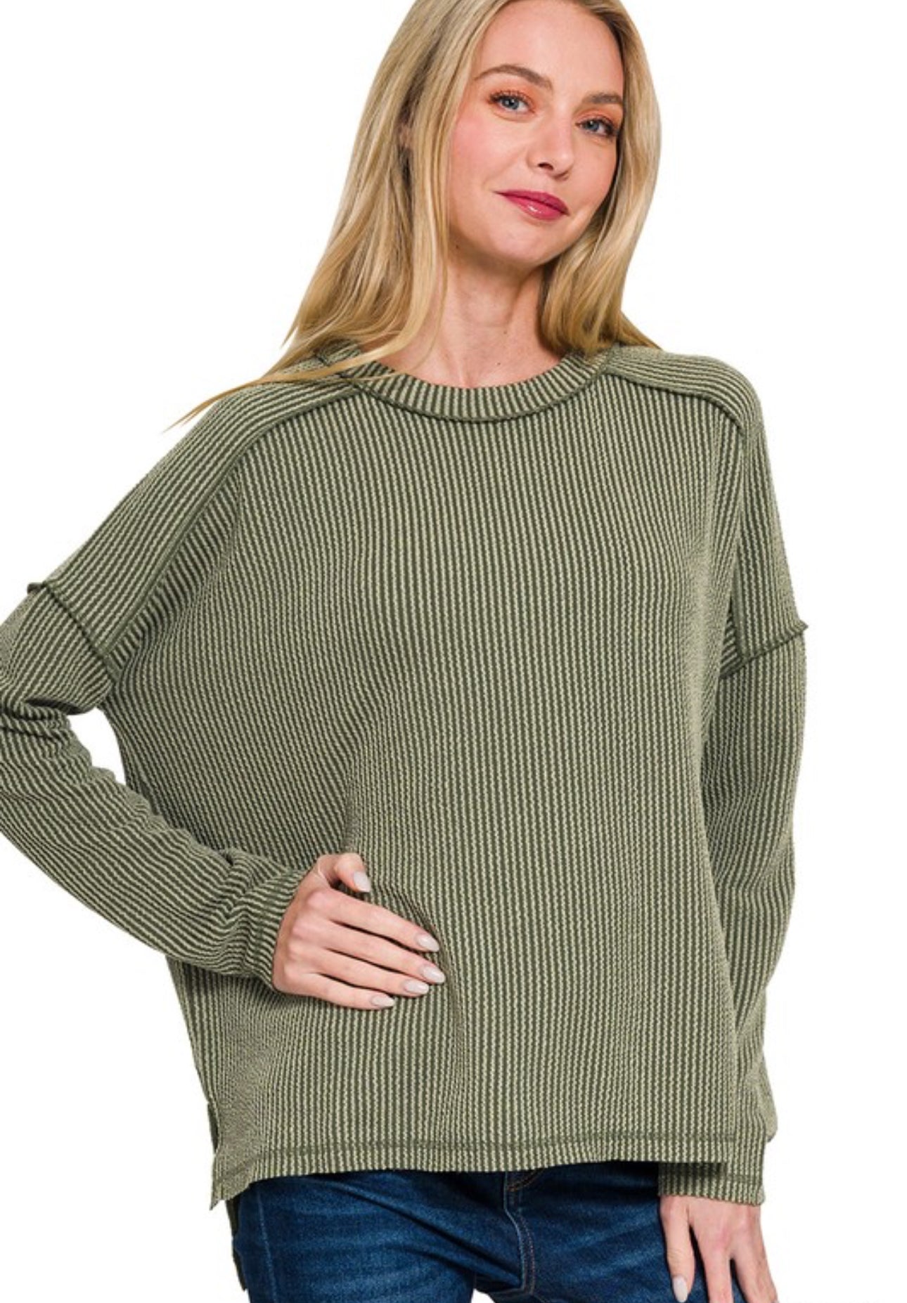 Ribbed Long Sleeve Shirt