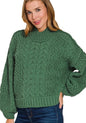 Green Cabled Sweater