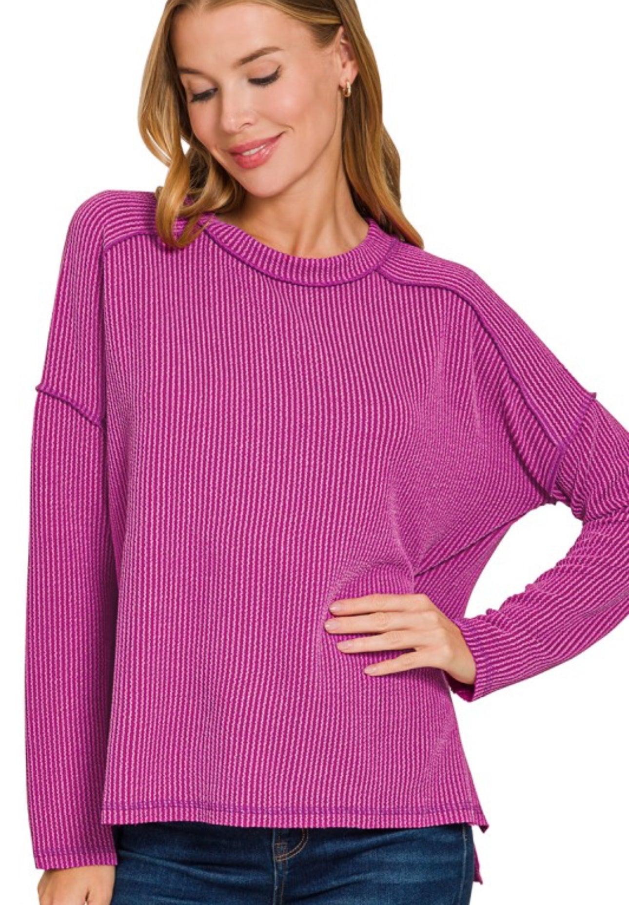 Ribbed Long Sleeve Shirt