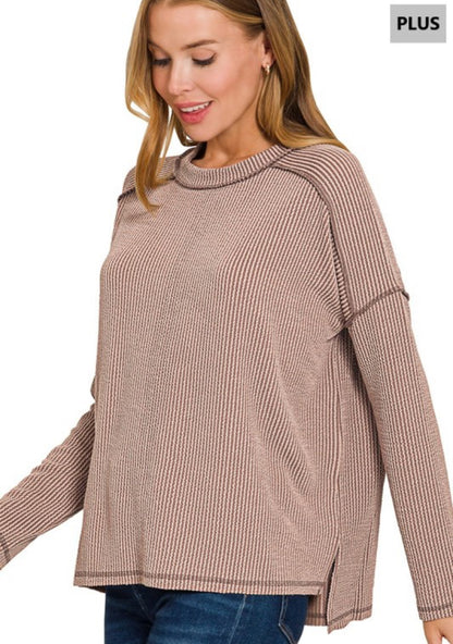 Plus Size Ribbed Shirt