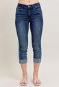 Judy Blue Dark Wash Cuffed Capri
