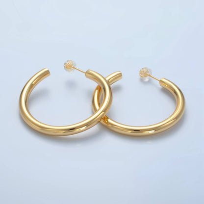 24K Gold Filled Minimalist 40mm Hoop Earrings