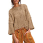 Cable Knit Crop Boho Sweater